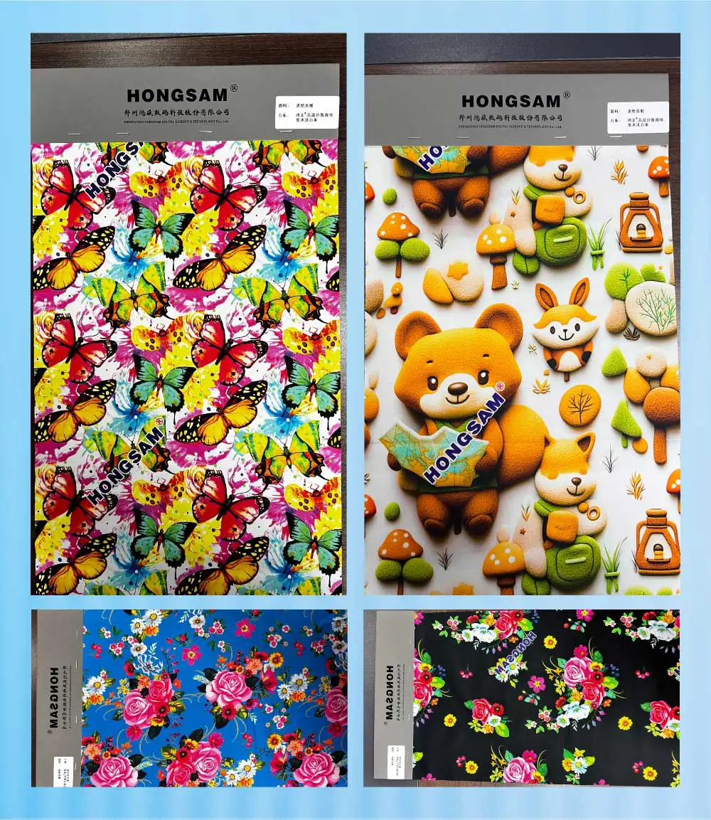 鸿盛DTF高温分散免水洗墨水打印效果